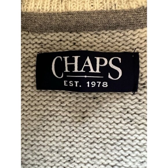 Chaps Men's Henley Sweater Elbow Pads Pullover Button Shawl Collar Size M - Picture 3 of 16